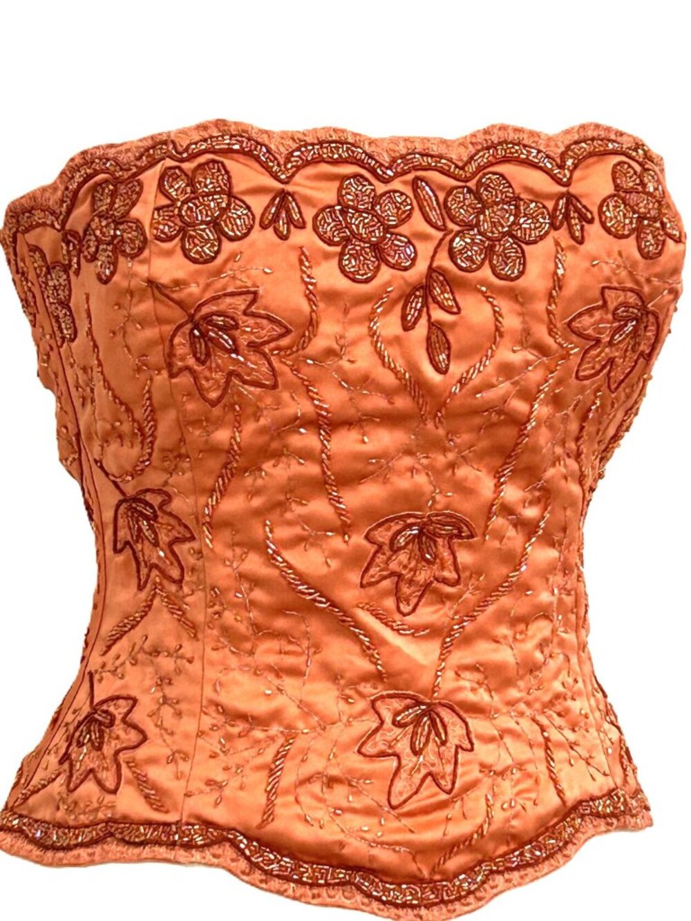 JASDEE Vintage Bustier Corset Hand Work Beading Embroidery On Satin Style F3152